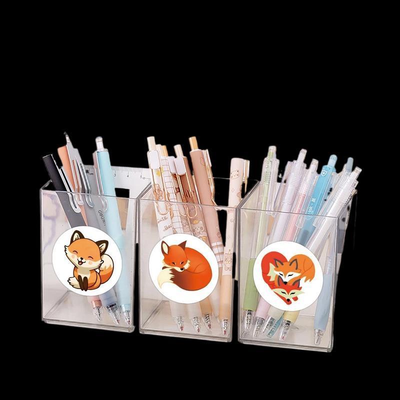 HB & ผม 500 ชิ้น/ม้วนน่ารัก Foxes สติกเกอร์ 8 การออกแบบ Decals Diy Adorn ของขวัญบรรจุป้าย 2.5 ซม./1.