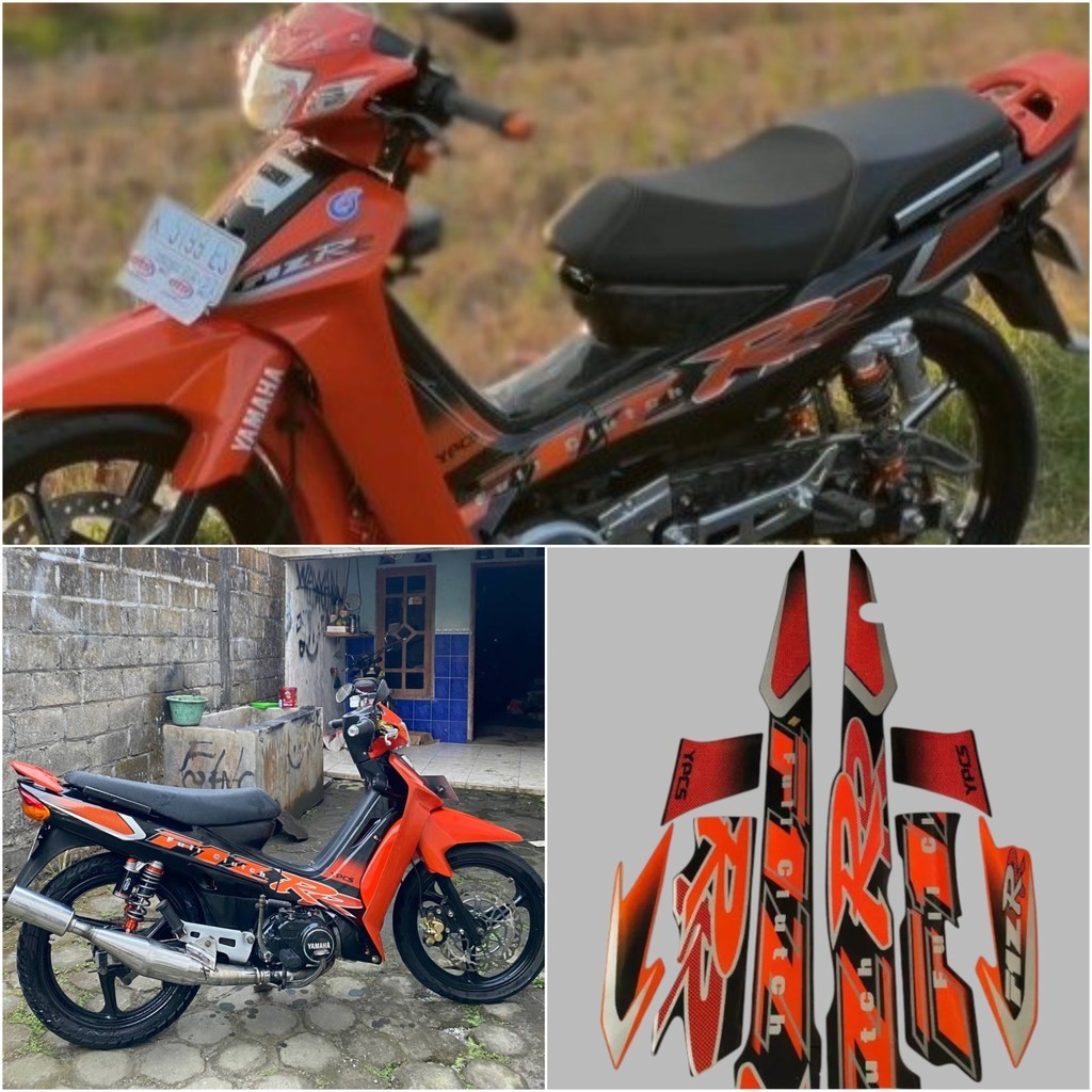 Striping Sticker Polet Motorcycle List Yamaha F1ZR fizr fiz r f1 zr 2002 Black Orange list body