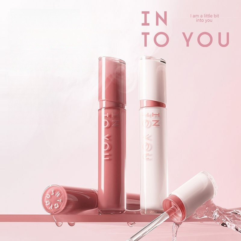 INTO YOU Xinmu และ You/Mirror Lip Gloss ติดทนนาน Moisturizing ลดเส้นริมฝีปาก Light Mirror Lip Protec