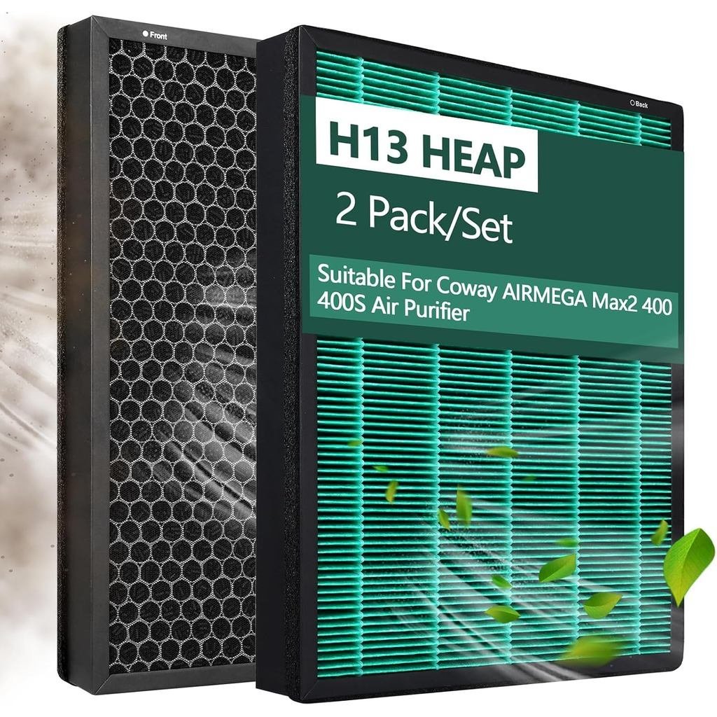 400/400S Ture HEPA Replacement Filter for Air Purifier, Suitable for Coway AIRMEGA Max2 400/400S Air