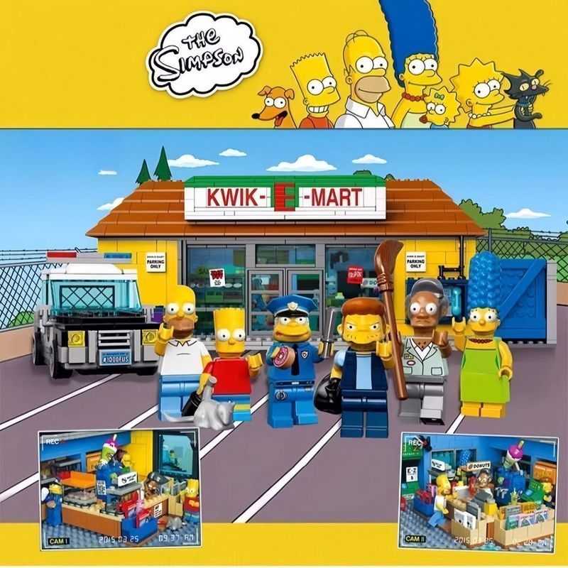 เข้ากันได้กับเลโก้อาคารบล็อก ซิมป์สัน ซูเปอร์มาร์เก็ตปริศนาประกอบรุ่นอาคาร71016ของเล่นของขวัญ
