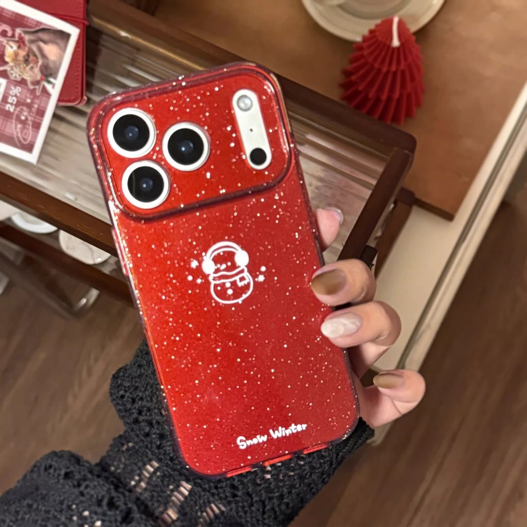 ใหม่ Lucky Sparkly Glitter Snowman เคสโทรศัพท์,ใช้งานร่วมกับ iPhone 17 Pro Max/16 Pro/15 PM/14 Pro/13 PM, การออกแบบบรรยากาศฤดูหนาวน่ารักสําหรับผู้หญิง, นําโชคลาภสําหรับปีใหม่ - รูปที่ 2