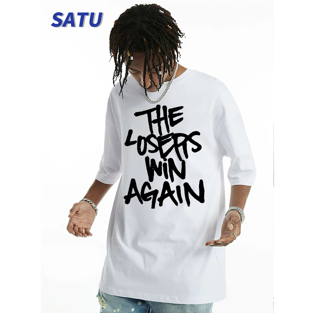 COD 2026READY STOCK ONE MENS T-Shirt, The Losers Win Again, วัสดุผ้าฝ้าย, แขนสั้น, สไตล์ลําลอง, ผ้าฝ