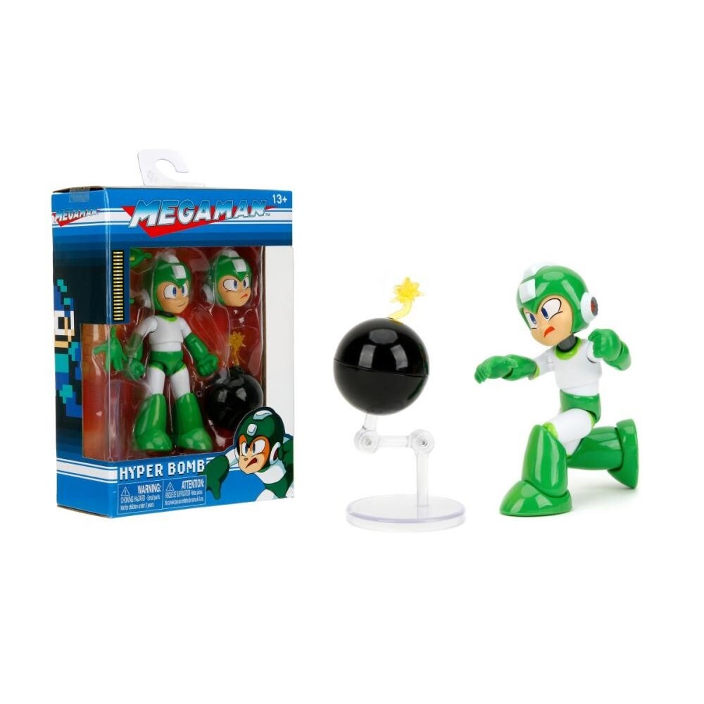 JADA TOYS MEGA MAN: แอ็คชั่นฟิกเกอร์ Hyper Bomb Mega Man 6 นิ้ว