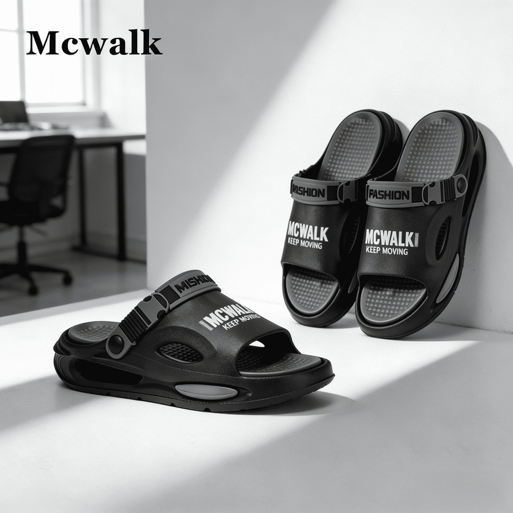 MCWALK รองเท้าแตะผู้ชาย รองเท้าแตะกลางแจ้ง การป้องกันการลื่น 38-45