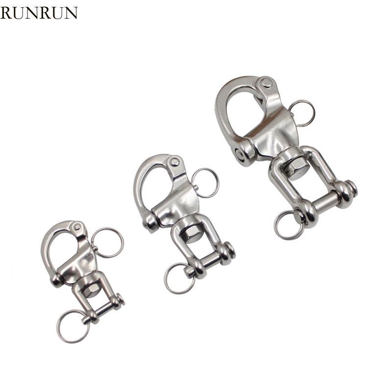 RUN สแตนเลส FIXED Bail Snap Shackle สําหรับสร้อยข้อมือเรือใบ FIXED Bail Shackle