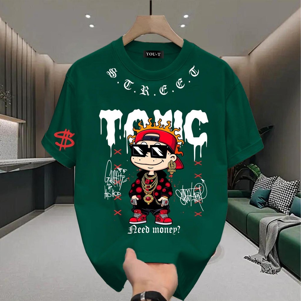 YOU-T🐆เสื้อแฟชั่น ใส่สบาย เสื้อยืดแขนสั้น ลาย เสื้อ"TOYIC BOY" ผ้านิ่ม OVERSIZE แฟชั่น ผ้าฝ้าย 100% สไตล์เกาหลี