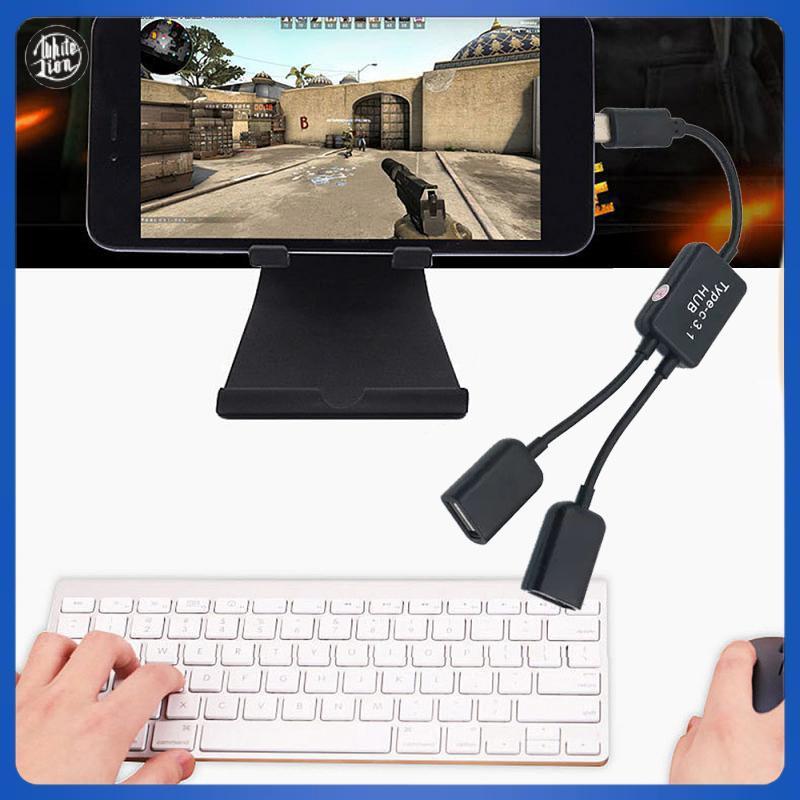 WL| Micro USB/Type C ถึง 2 OTG Dual Port HUB Cable Y Splitter สําหรับแท็บเล็ต PC Android Adapter Con