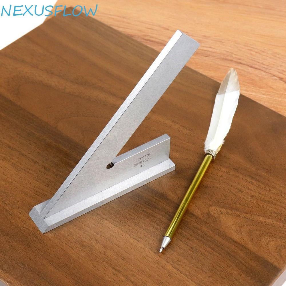 NEXUSFLOW บรรทัดมุมแบน 45 องศา 45° ทนทาน หลายรวมกันไม้บรรทัดอเนกประสงค์อเนกประสงค์แม่นยําทนทานเหล็กคาร์บอนมุมไม้โปรแทรกเตอร์ชุดเครื่องมือช่างไม้