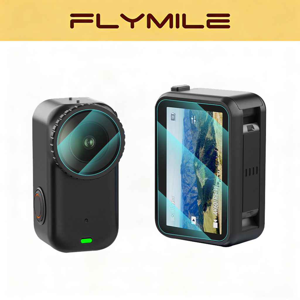 Flymile กระจกนิรภัยป้องกันหน้าจอสําหรับ DJI Osmo Nano โค้งเต็มรูปแบบฟิล์มหน้าจอ Ultra HD Anti-Fingerprint ตัวป้องกันกล้องพร้อมชุดอุปกรณ์เสริมติดตั้งที่สมบูรณ์