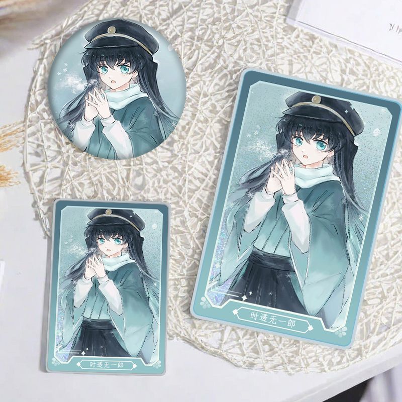 Demon Slayer/Muichiro/Demon Slayer Tokito Muichiro Glitter Card Brick Badge สินค้าอะคริลิคอิฐขาตั้ง/