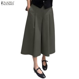 กางเกงขากว้าง ZANZEA สไตล์เกาหลี สำหรับการทำงาน มีความสบาย ข…