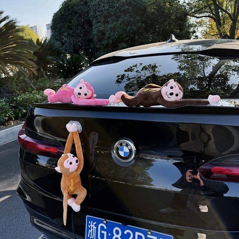 Creative Hanging Monkey Gibbon Car Exterior Decoration Doll Pendant Roof Tail Doll Uypg