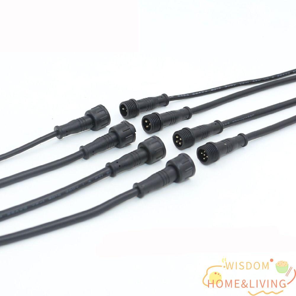 WISDOM ชายหญิง LED Connector, IP67 สายสีดํา 2Pin 3Pin 4Pin แจ็ค, LED Light Connector 20 ซม.2Pin 3Pin