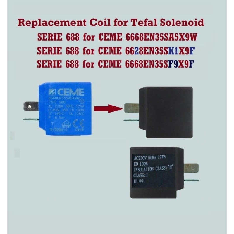 SXZ Solenoid วาล์วเปลี่ยนขดลวดสําหรับ CEME 6668EN35SA5X9W/6668EN35SF9X9F/6628EN35SK1X9F/Aimega V600 