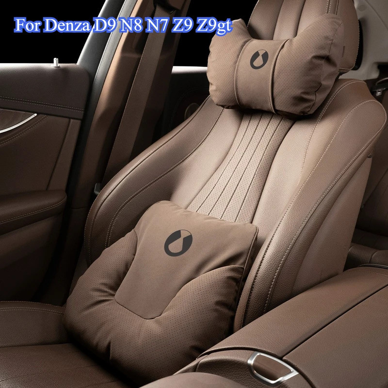 สําหรับ BYD Denza D9 N8 N7 Z9 Z9gt หมอนรองศีรษะหนังรถคอหมอนที่นั่งเอวหมอนเอวสนับสนุนอุปกรณ์ตกแต่งภาย