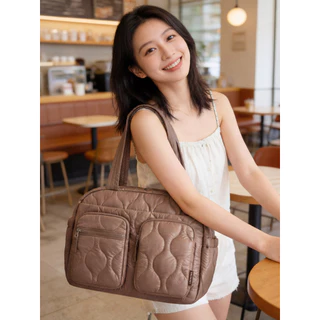 BAGSMART กระเป๋านุ่มนิ่ม Tote Bag กระเป๋าสะพายผู้หญิง กันน้ำ ใส่โน๊ตบุ๊ค 14 นิ้ว ความจุใหญ่ ไปเรียน ทำงาน