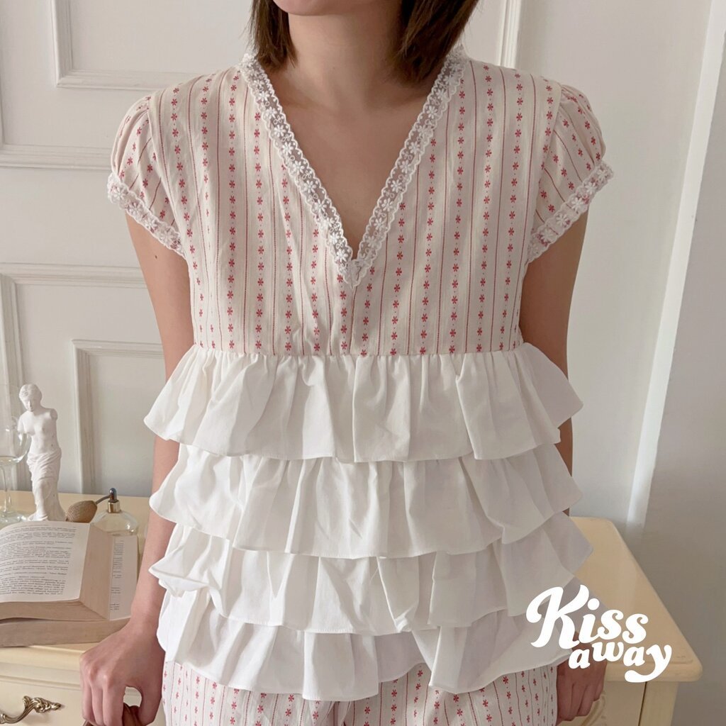 Lazy Sunday Set เสื้อระบายลายจิ๋วน่ารักถ่ายรูปขึ้นกล้อง ผ้าดีไม่ร้อน คุ้มมาก!