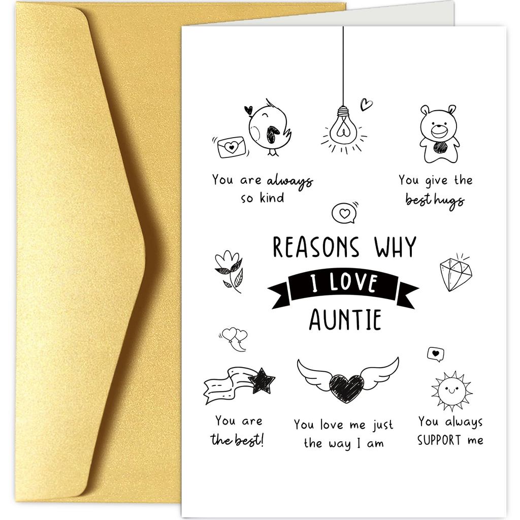 [Coisíní] การ์ดวันเกิด Chenive สําหรับป้าป้า, การ์ดวันแม่สําหรับป้าจาก Niece Nephew, ของขวัญการ์ดคริ