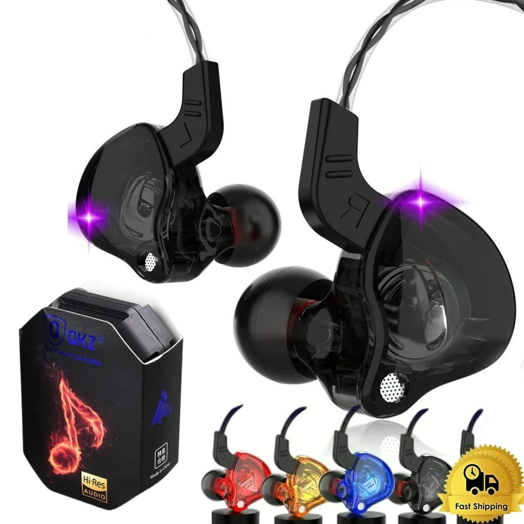 Qkz Ak6 หูฟังเพลง 106db 1.2m หูฟังแบบมีสาย Universal 3.5mm Sports in-Ear หูฟัง HiFi หูฟังสเตอริโอ