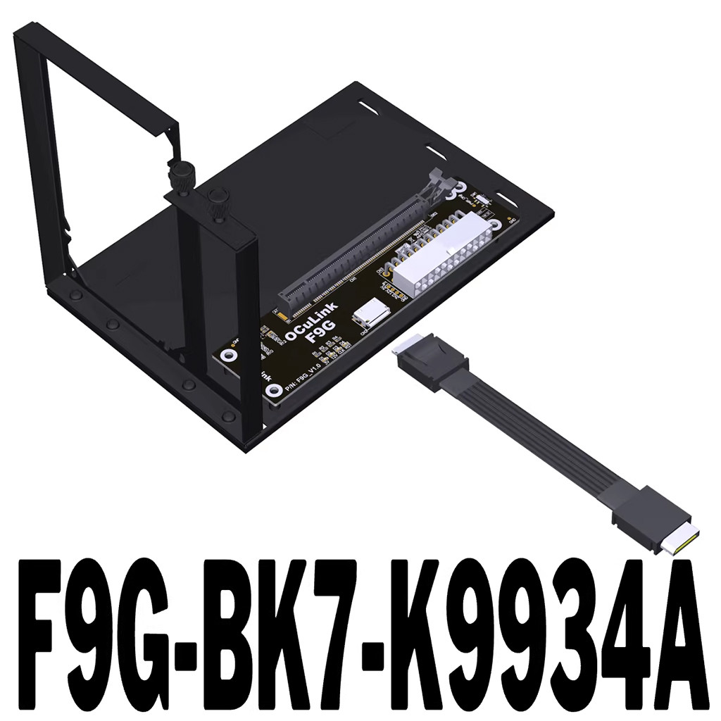 JMT (ADT-Link) F9G OCuLink สถานีเชื่อมต่อ GPU ภายนอก ATX เปิดประเภท PCIe 4.0 64Gbps