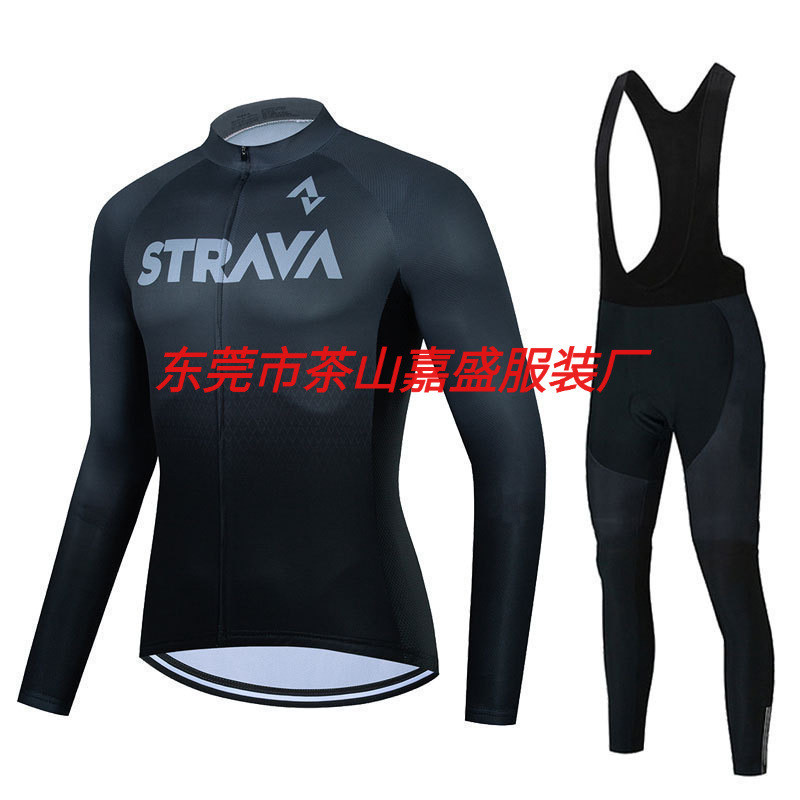 เสื้อจักรยานแขนยาว STRAVA สำหรับผู้ชาย แบบฟลีท แห้งไวและระบายอากาศได้ดี
