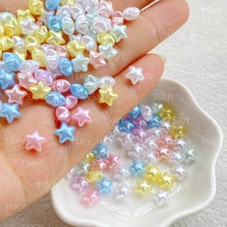 100pcs เรซิ่นผสม 3D สีสันหัวใจ/ดาวเล็บอุปกรณ์เสริมแบนกลับ Rhinestone DIY งานแต่งงานสมุดภาพตกแต่งคริสต์มาสหัตถกรรม