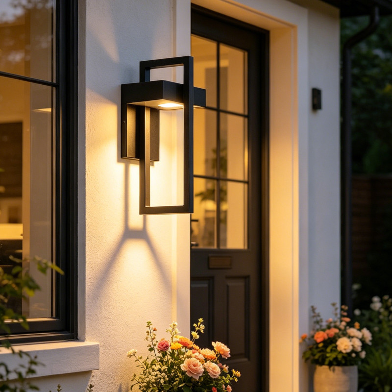 สมัยใหม่ เรียบง่าย กันน้ำ LED กลางแจ้ง โคมไฟติดผนัง นอร์ดิก ระเบียง ทางเดิน สวน สวน