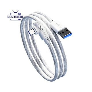 240W 10A สายชาร์จ USB to Type-C ชาร์จเร็วพิเศษ หัวงอ 90° สายเคเบิลข้อมูลแบบถักเหมาะสำหรับชาร์จมือถือ และอุปกรณ์หลากหลาย