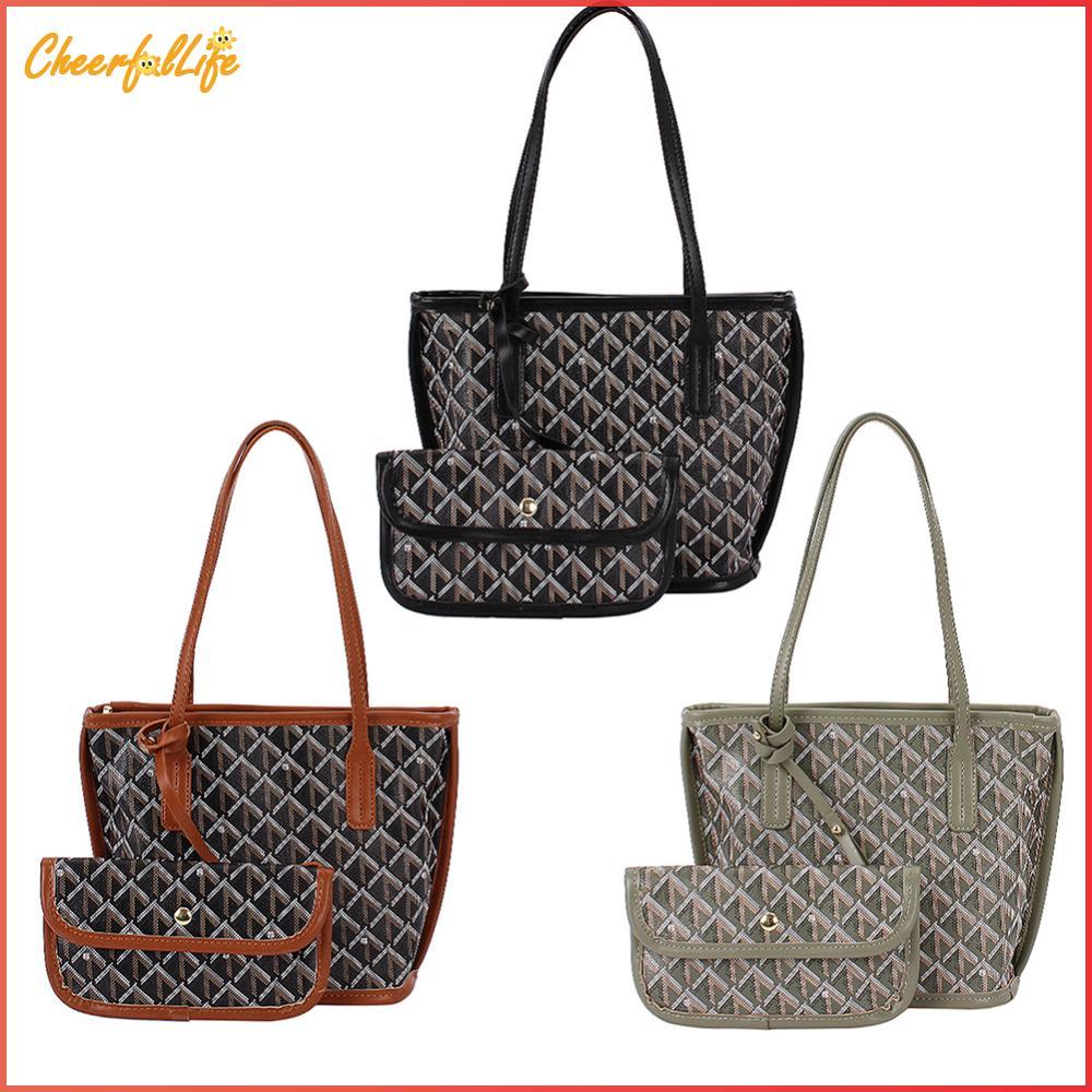 Diamond Tote Bag Ladies Tote Handbags W/ Diamond Pattern for Daily Work