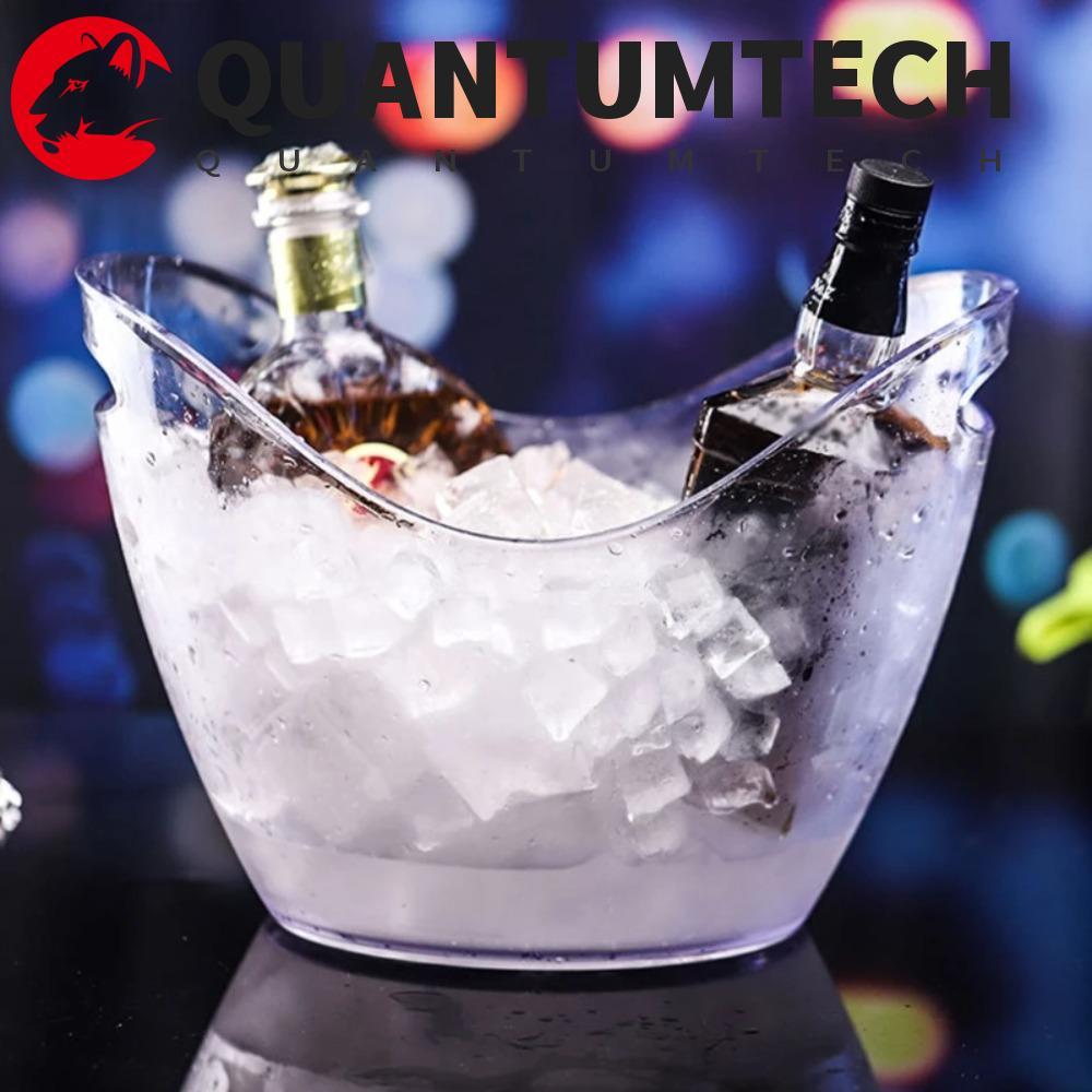 QUANTUMTECH ถังน้ําแข็งใสป้องกันการตกความจุขนาดใหญ่, อุปกรณ์บาร์อะคริลิค 4/8/12L ขวดทองอ่อน Ice Cool