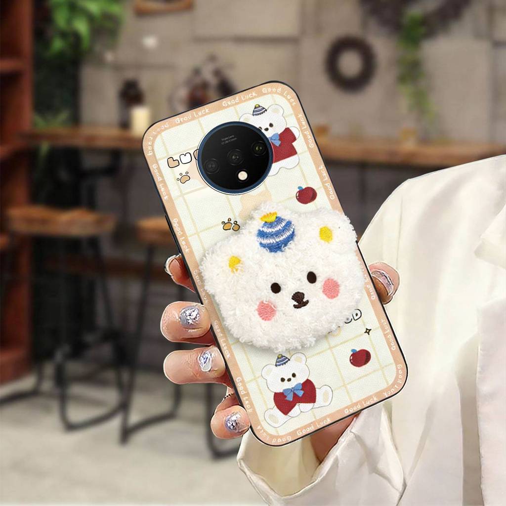 กันกระแทกทนทานเคสโทรศัพท์สําหรับ One Plus 7T/1 + 7T เย็บปักถักร้อย Anti-knock TPU ซิลิโคนเต็มห่อสามม