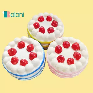 [Boloni] Kawaii เค้กช้า Rising ความเครียดบรรเทาของเล่นบีบสําหรับเด็ก PU Soft Dpression ของเล่นอาหารจําลองเค้กบีบของเล่นใหม่