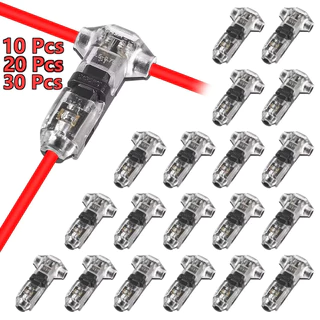[🇹🇭⚡12hจัดส่ง] 50 ชิ้น T1/T2 Quick Wire Connectors Quick Splice Terminals ไม่มี Crimping, ไม่มีบัดกรีสําหรับ 18-22AWG รถ, เรือและบ้านสายไฟโปร่งใสฉนวน