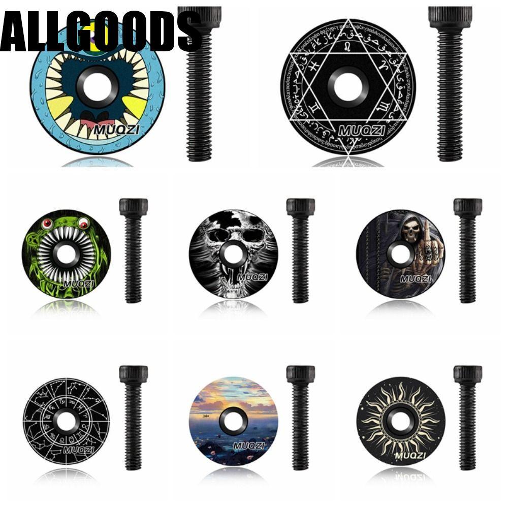 ALLGOODS ฝาครอบชามจักรยาน, Stem Cap อลูมิเนียมจักรยาน Stem Top Cap, ที่ไม่ซ้ํากัน 28.6 มม. 1 1/8 "สีสัน Ultra-light ส้อมหลอดชุดหูฟังหมวก Steer ส้อม