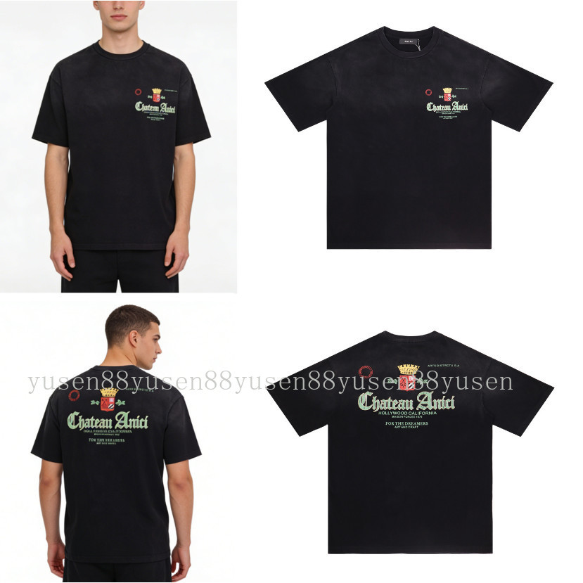 A999i 26SS ทรงป้ายแมนอร์ | เสื้อยืดแขนสั้น Retro Washed Distressed