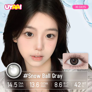 【FDA】UYAAI คอนแทคเลนส์ ซีรี่ส์ Snow Ball14.5MM size L Brown Contact Lens 1 เดือน Gray คอนแทค คอนเทคเลนส์สายตาสั้น