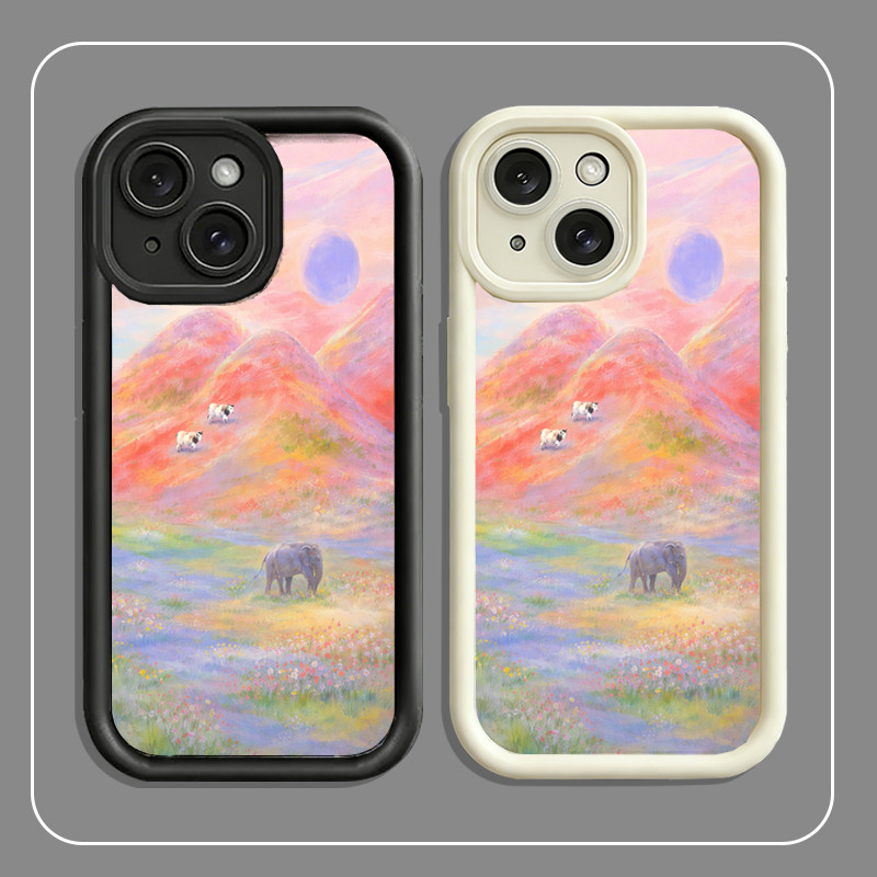 IPhone Case Grass Flower Grass Elephant Foot Blue Moon, Full Protection iP 11/12/13/14/15/16/17/Pro/