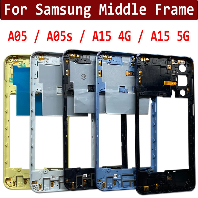 ใหม่แผ่นกลางกรอบด้านหน้า Bezel กรณีด้านหลังแผ่นกลางอะไหล่สําหรับ Samsung A05 A05S A15 4G 5G A155F A1