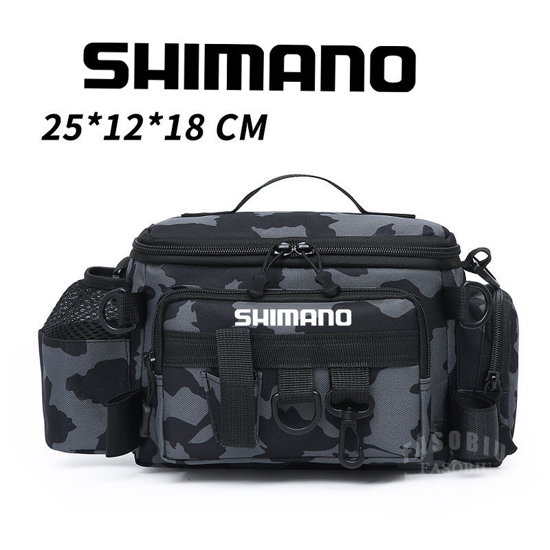 Shimano กระเป๋าคาดเอวแบบสะพายข้างได้ กันน้ำ มีความจุเยอะ เหมาะสำหรับกิจกรรมกลางแจ้งและตกปลา