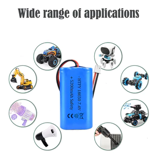 แบตเตอรี่ 18650 7.4V 3.7V 5200mah มีวงจรป้องกันชาร์จในตัว ถ่านชาร์จ โซล่าเซลล์ แบตเตอรี่แพ็ค Rechargeable Li-ion battery