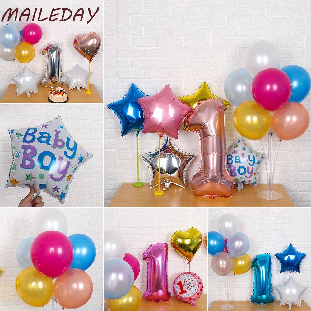MAILE ลูกโป่งยางชุด First Anniversary Party Banner Decor Boy Girl 1st Birthday