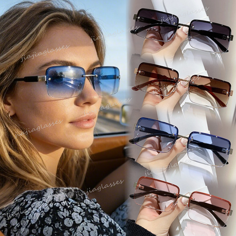 เกาหลีแฟชั่น Aviator แว่นตากันแดดสําหรับผู้ชายและผู้หญิงโลหะขนาดเล็กสแควร์กรอบ Gradient เลนส์ Shades แว่นตากลางแจ้ง UV Resistance