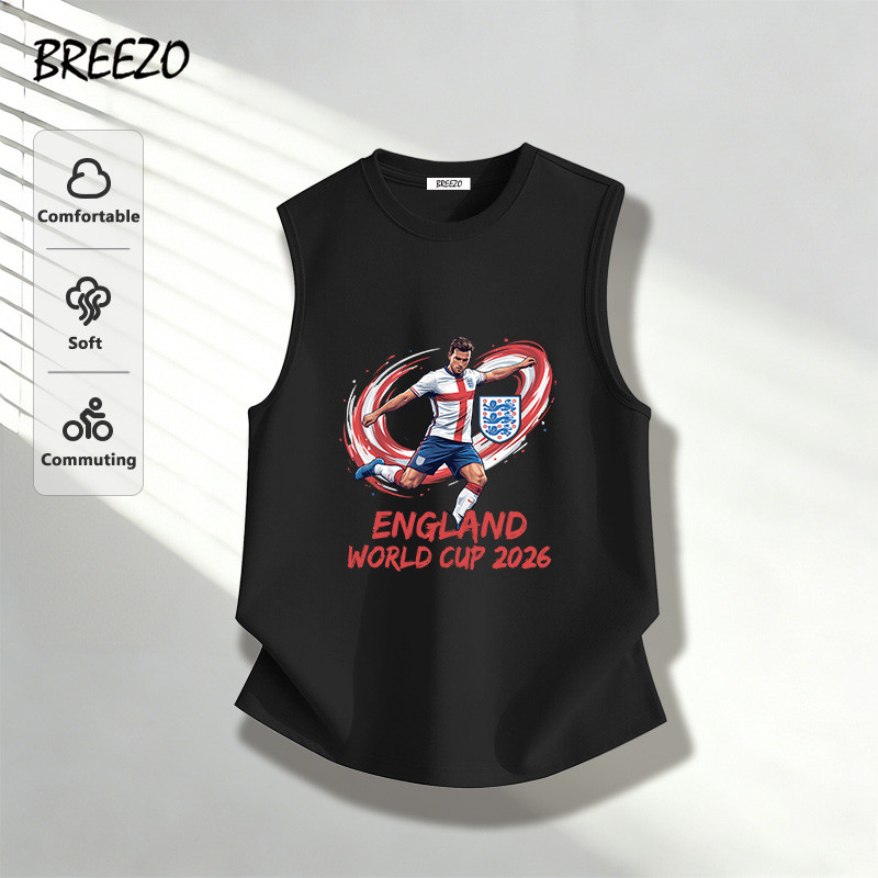 เสื้อกล้ามผู้ชาย ผ้าดีใส่สบายไม่ร้อน ไม่หดตัว ENGLAND World Cup 2026 ลายกราฟฟิก แฟชั่นฤดูร้อน ใหม่ พร้อมส่งในไทย