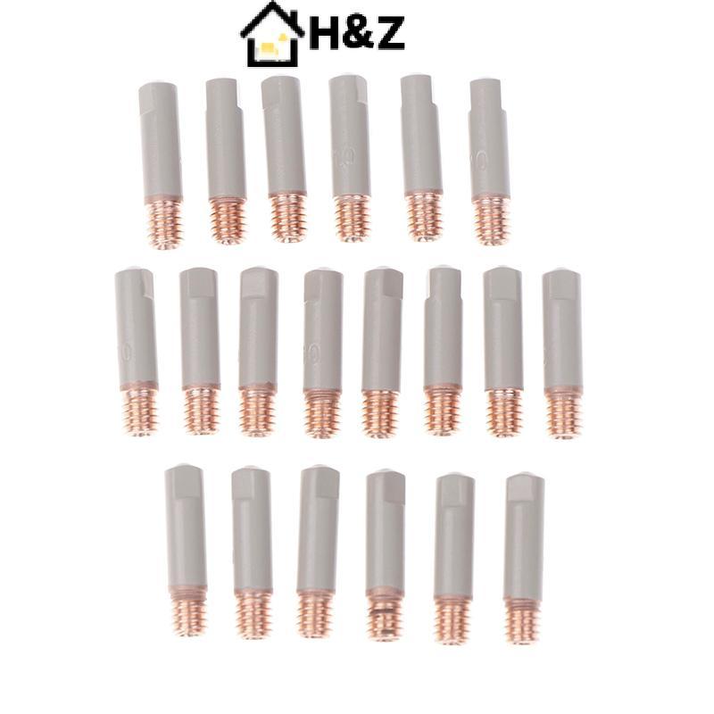 H & Z 2 ชิ้น/เซ็ต 15AK เชื่อมเคล็ดลับใหม่เคลือบป้องกัน 25 มม.M6 แก๊สหัวฉีดเคล็ดลับ 0.8 มม.-1 มม. MIG
