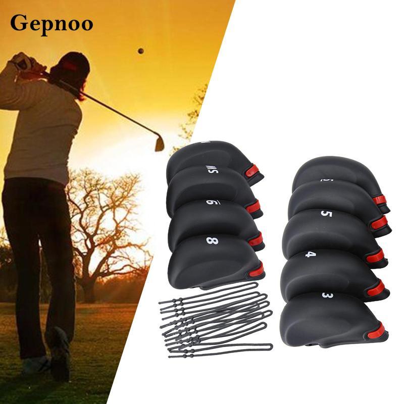 Gepnoo 9x ไดร์เวอร์กอล์ฟ Headcover ทนทาน พร้อมเคสม้วนหมายเลขจากวัสดุ PU