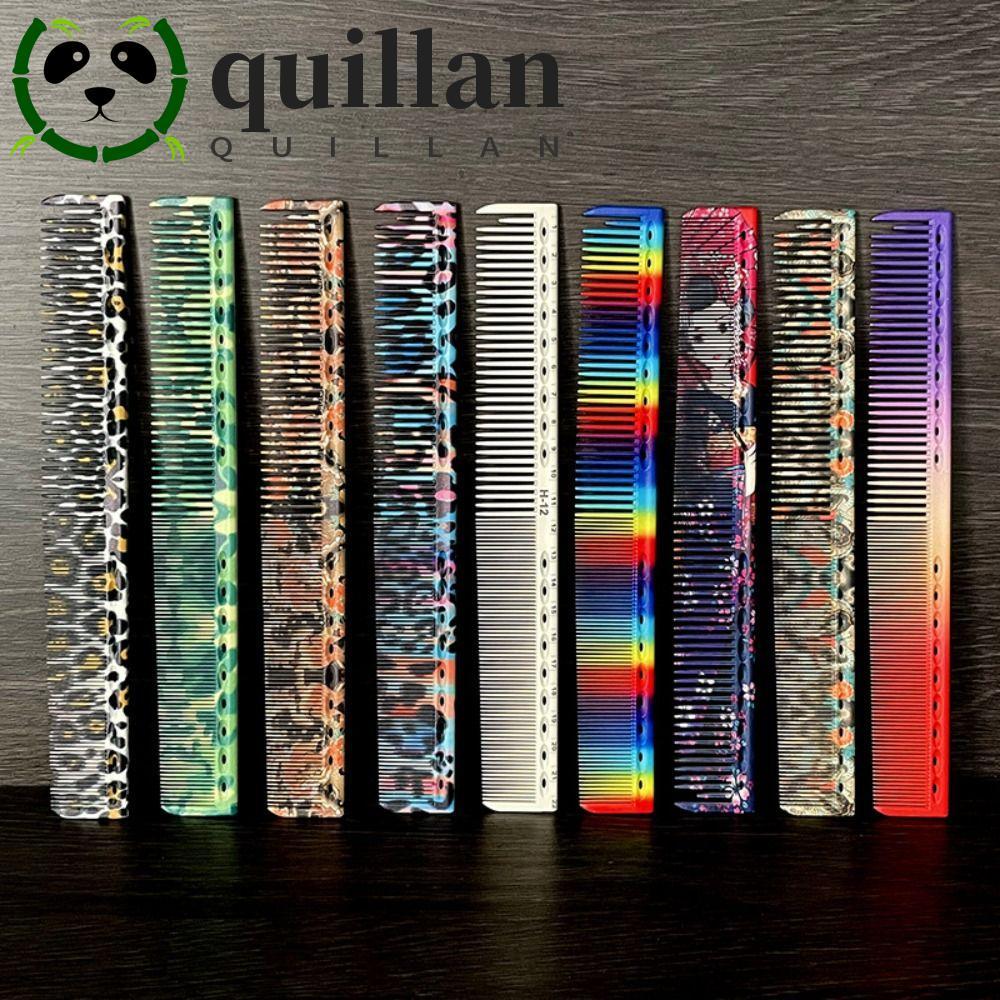 QUILLAN หวีตัดผม, หวีทําผม Pro สีมืออาชีพ, DIY ทนทานพลาสติกแข็ง Fine Cutting Comb Salon