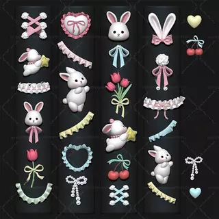 DSTH ลูกไม้ Bowknot Bunny 3D แม่พิมพ์ซิลิโคนตกแต่งเล็บเล็บ DIY ออกแบบซิลิโคนเล็บแม่แบบเล็บแม่พิมพ์ร้อน