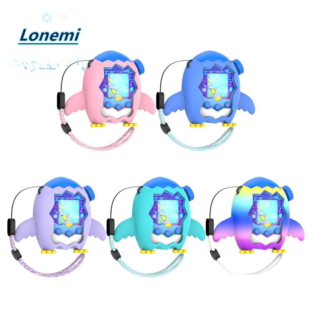 LONEMI เกมคอนโซลป้องกัน, ครอบคลุมเต็มรูปแบบซิลิโคนคอนโซลปกแขน, ป้องกันรอยขีดข่วนพร้อมเชือกเส้นเล็กการ์ตูนเพนกวินป้องกันผิวสําหรับ Tamagotchi Paradise