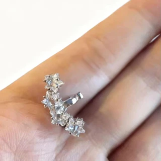 2PCS ส่วนบุคคลปรับแต่ง Blings คลิปหูอุปกรณ์เสริมหูฟังหูฟังเครื่องประดับ Little Star หูฟัง Rhinestone หัวเข็มขัด